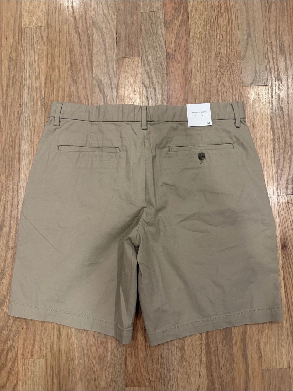 Banana Republic Men’s Khaki Flat Front Chino Shorts Casual Stretch Size 33